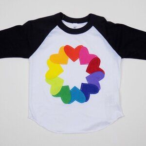 new with tags handmade unique rainbow hearts love multi color